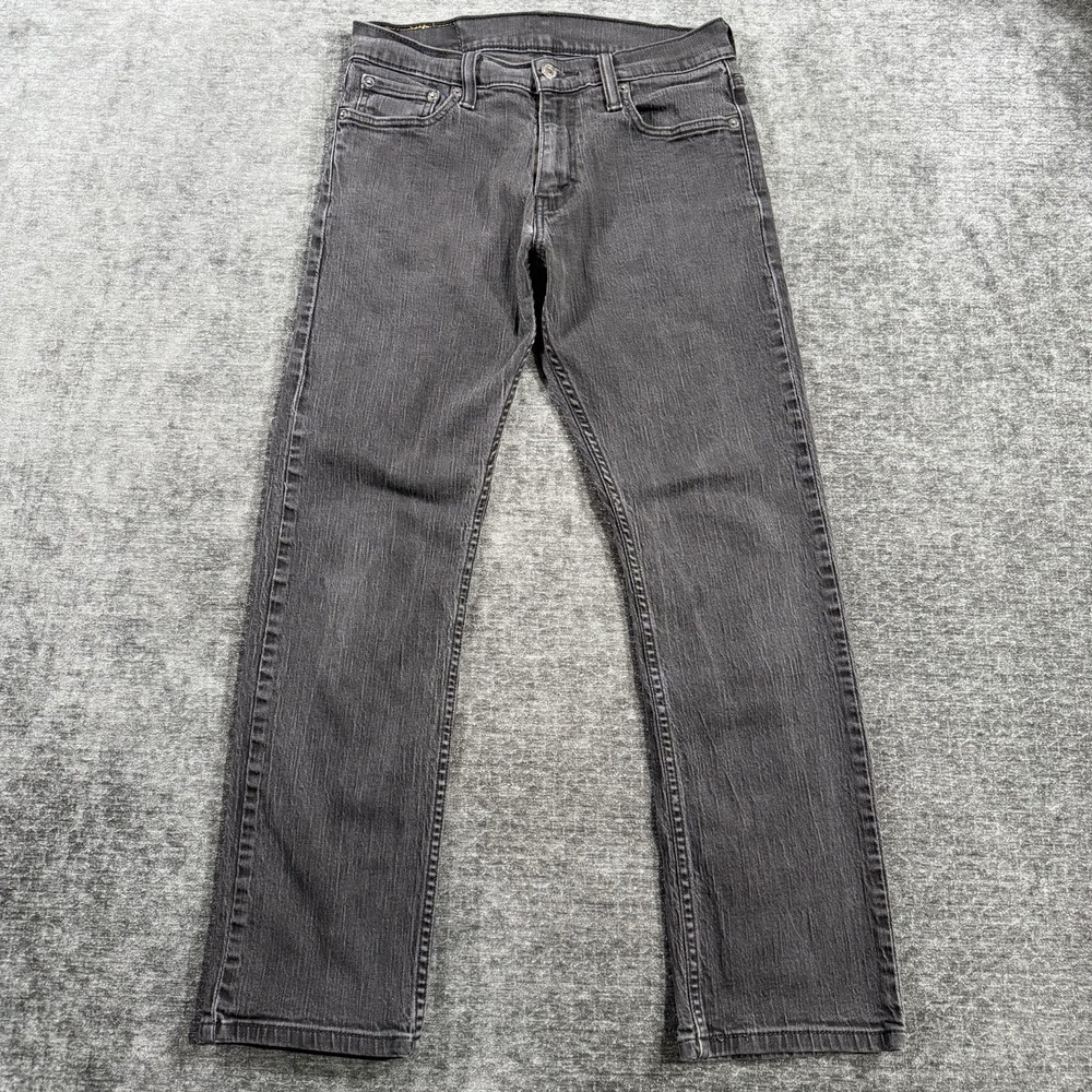 Levis 514 Straight Fit Jeans Men's Size W29 L30 Black Denim‎ Stretch Cotton